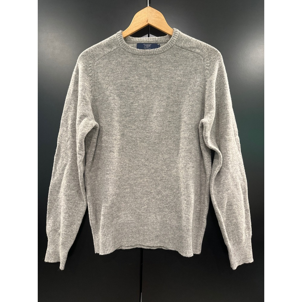 J. Crew Mens 100% Lambswool Crewneck Sweater Heather Grey A9128 Size S